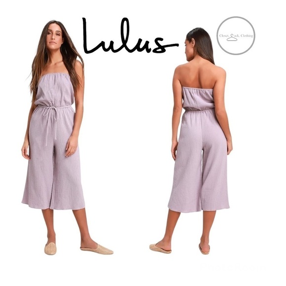 Thanks a Yacht Dusty Lavender Strapless Jumpsuit Size Medium - Picture 1 of 7